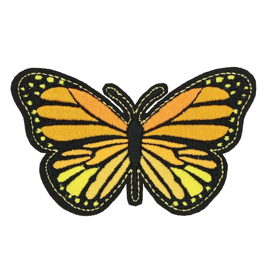 Iron-On &#x26; Adhesive Butterfly Embroidered Patch by Make Market&#xAE;